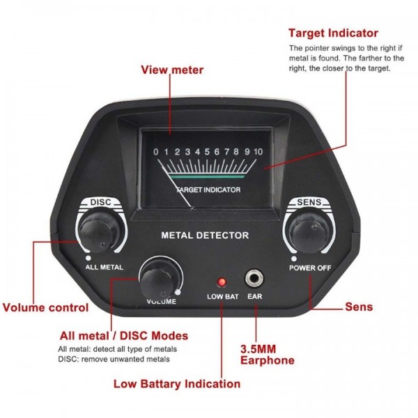 Adjustable Waterproof Metal Detector for Treasure Hunting