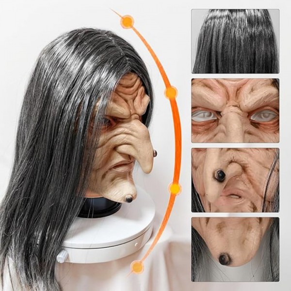 Scary Witch Latex Mask for Halloween Party Cosplay Costume