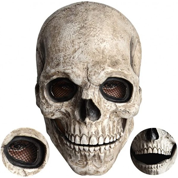 Realistic Skull Mask Latex with Moving Jaw for Hal...