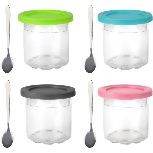Für Ninja Dessert-Behälter Becher mit Deckel Creami Eismaschine NC300EU 4tlg DHL