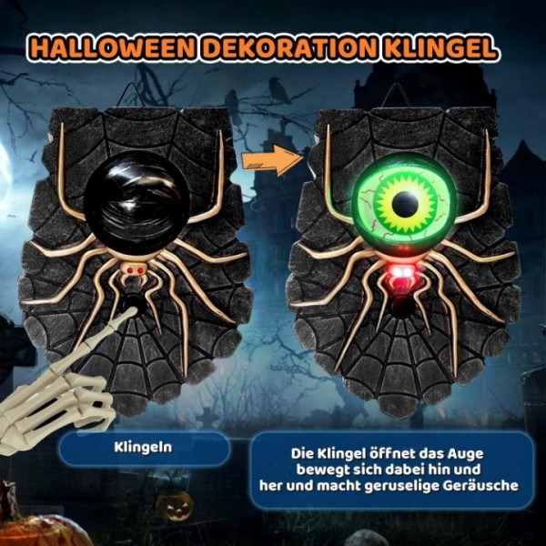 Halloween Zombie Eye Doorbell Decoration for Spooky Home Parties