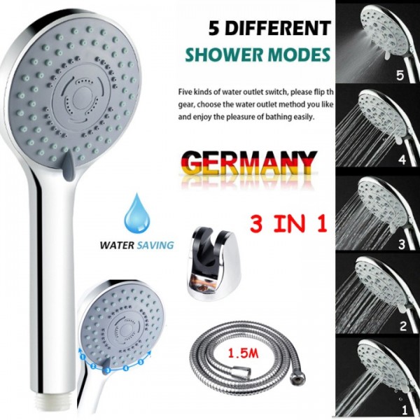 Hansgrohe Handbrause Duschkopf Brausekopf 5 Strahlarten mit 1,5M-Schlauch NEU