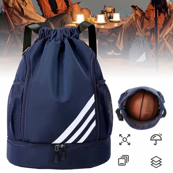 Waterproof Drawstring Gym/Swimming Sports Bag/Backpack with Shoe Compartment