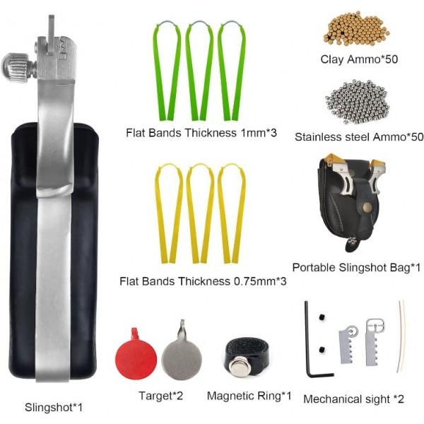 Schleuder Jagd Sling Shot Setfür Erwachsene, Professionelle Edelstahl Taktische