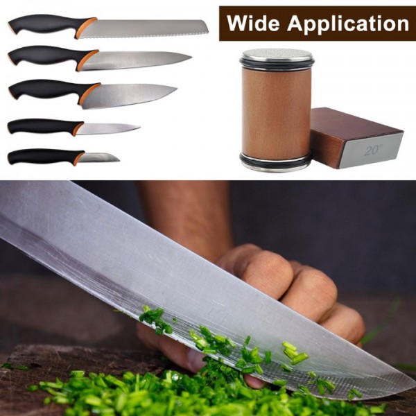 15° 20° Diamond Rotary Knife Sharpener Wooden Base