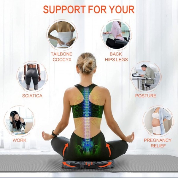 Ergonomic Memory Foam Wedge Car Seat Cushion Black