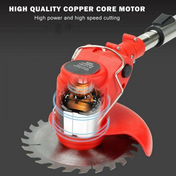 12V Cordless Lawn Mower – 650W Adjustable Grass Trimmer