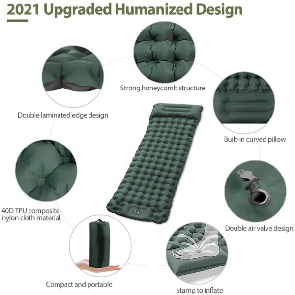 Mukynny Sleeping Mat Camping Sleeping Mat with Foot Press Pump