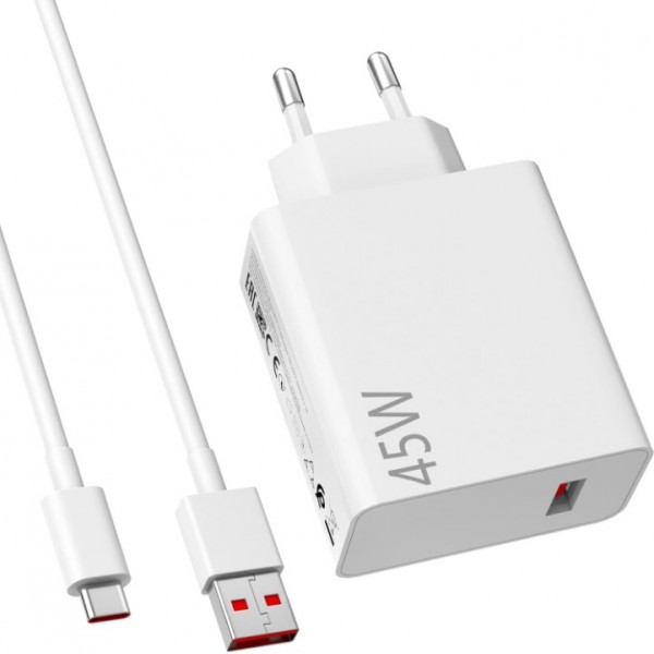 45W Turbo Fast Charger with 6A USB-C Cable