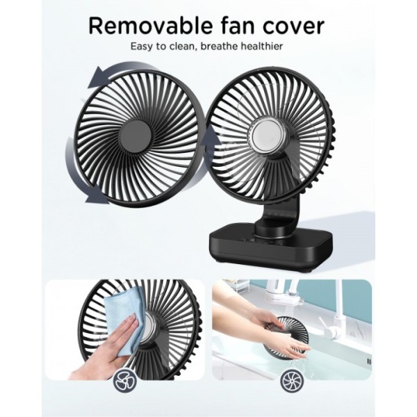 USB Desk Fan, Small But Powerful, Portable Quiet 4 Speeds Wind Desktop Personal