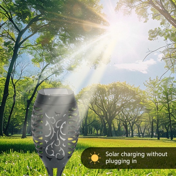 4x Solarleuchte LED Garten Beleuchtung Solar Licht Lampe Fackel Leuchte Flamme