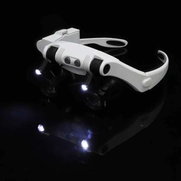 3x-25x LED Head-Mounted Magnifier Glasses for Watchmaking & Jewelry 