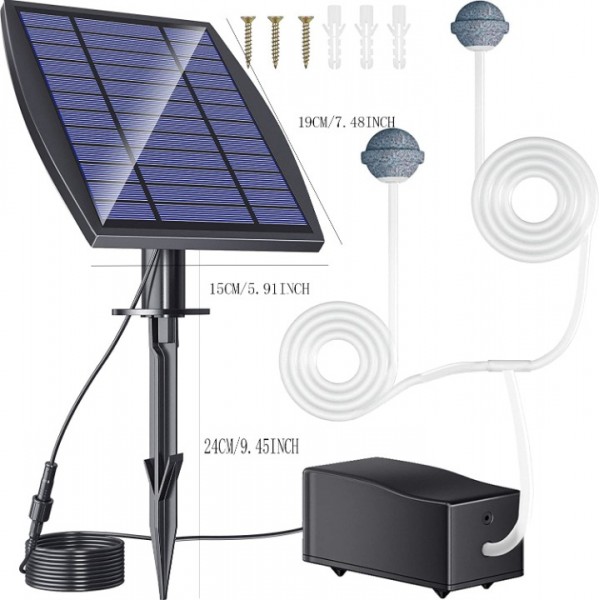 Solar Teichbelüfter Set, 2,5W 120l/h Gartenteich ...