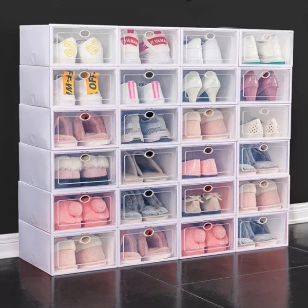 Shoe Storage Box Rack Stacking Cabinet Footwear Dustproof Free Assembly