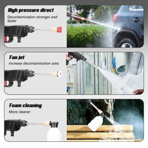 Cordless High Pressure Car Cleaner With 2 Batteries 88VF
