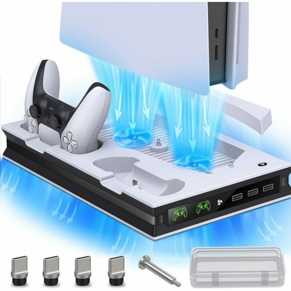 PS5 Cooling Stand with Dual Controller Charging Do...