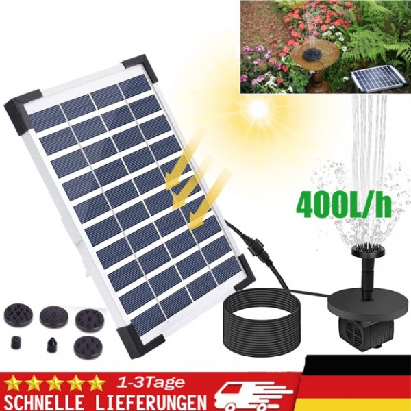 5W 400L/H Solar Springbrunnen Pumpe Teichpumpe Was...