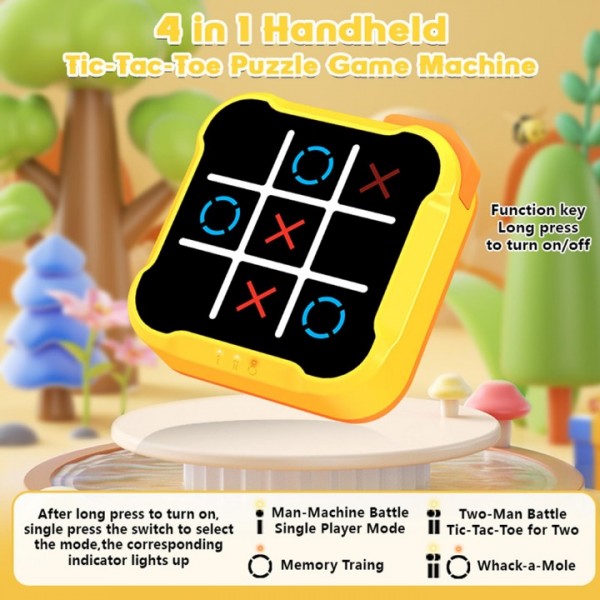 4-in-1 Tic Tac Toe Handheld Game Console with Memory Mode