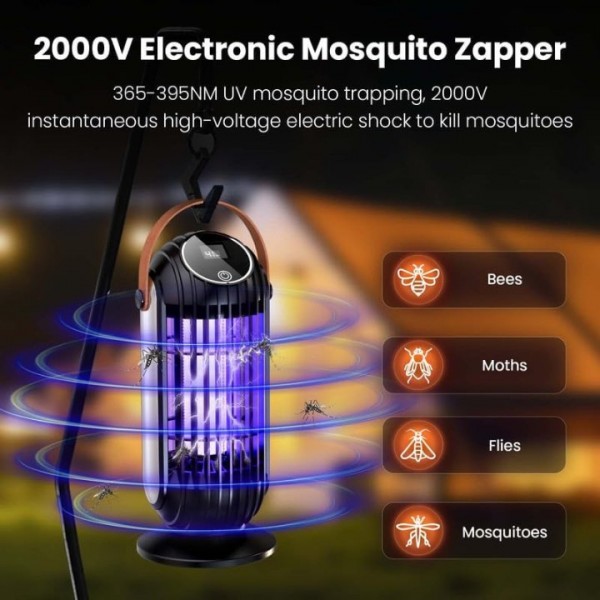 Mosquito Killer Lamp Electric Rechargeable Zapper Bug Fly Insect Trap UV Light