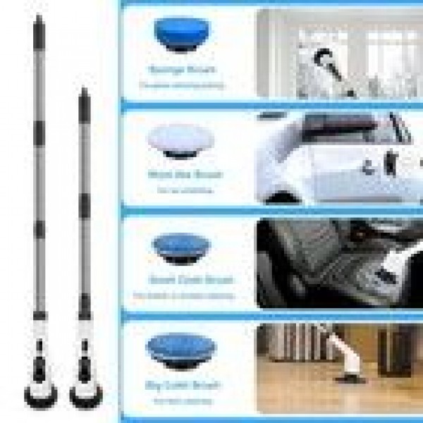 Elektrische Reinigungsbürste 9-in-1 - Elektro Schrubber für Bad, Küche & Fliesen - Mit 9 Aufsätzen für gründliche Reinigung - Akku betrieben & wasserfest