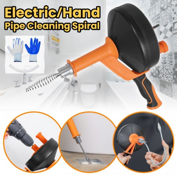 Professional 7.6m Hand Drill Operated Pipe Cleaner