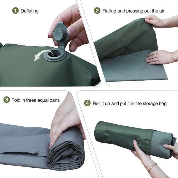 Selbstaufblasende Isomatte für Camping - 10cm Dicke Luftmatratze mit Fußpumpe - Leicht & Komfortabel - Campingmatte für Outdoor & Reisen