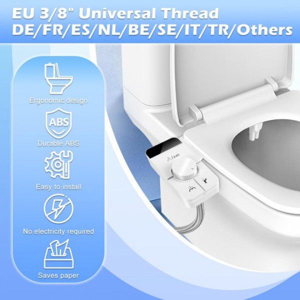 Bidet Toilet Attachment with Dual Nozzles