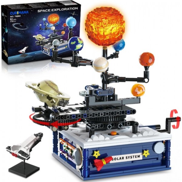Rotating Solar System Building Kit with Lights for...