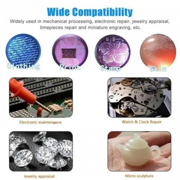 3x-25x LED Head-Mounted Magnifier Glasses for Watchmaking & Jewelry 