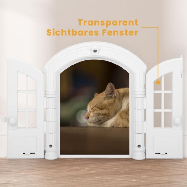 French Style Interior Cat Door with Double Flap