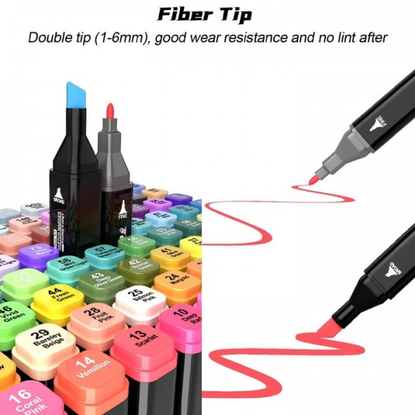 80 Colours Dual Tip Twin Marker Pen Set For Copic Posca Drawing Artist Sketch UK