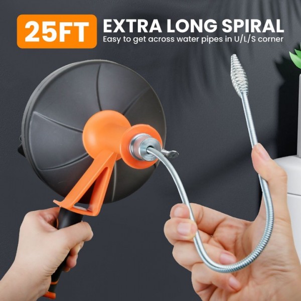 Professional 7.6m Hand Drill Operated Pipe Cleaner