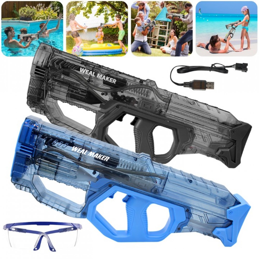 Elektrische Wasserpistole – Automatischer Hydroblaster, Wiederaufladbar Mit USB, Inkl. LED-Licht – Für Erwachsene & Kinder, Ideal Für Strand & Pool Elektrische Wasserpistole Akku