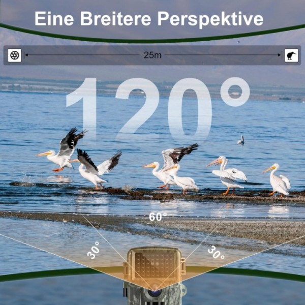 4K 32MP Waterproof No-Glow Night Vision Hunting Trail Camera