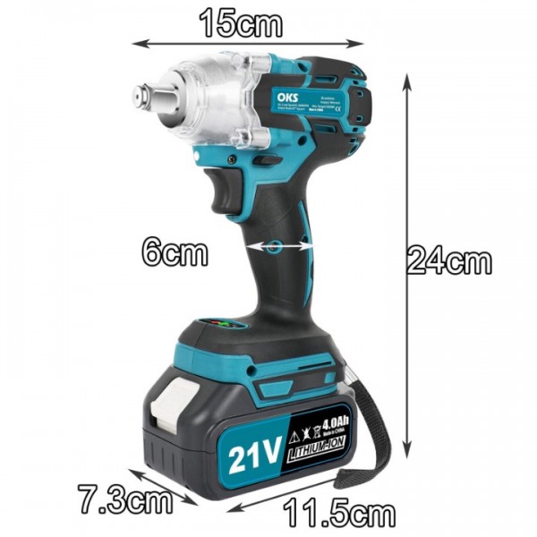 21V Cordless Impact Wrench 650N.m High Torque Power Tool