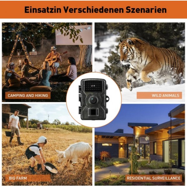 4K 32MP Waterproof No-Glow Night Vision Hunting Trail Camera