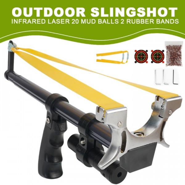Powerful Hun-ting Slingshot High Velocity Laser Aiming Sight 2pc rubber band