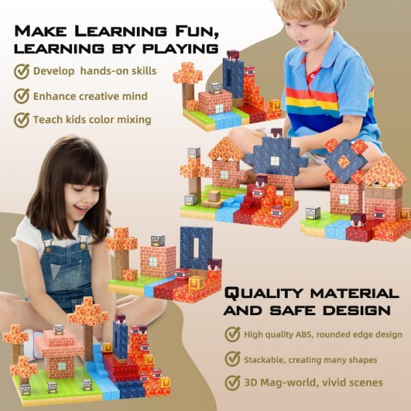100-Piece Magnetic Building Blocks STEM Toy