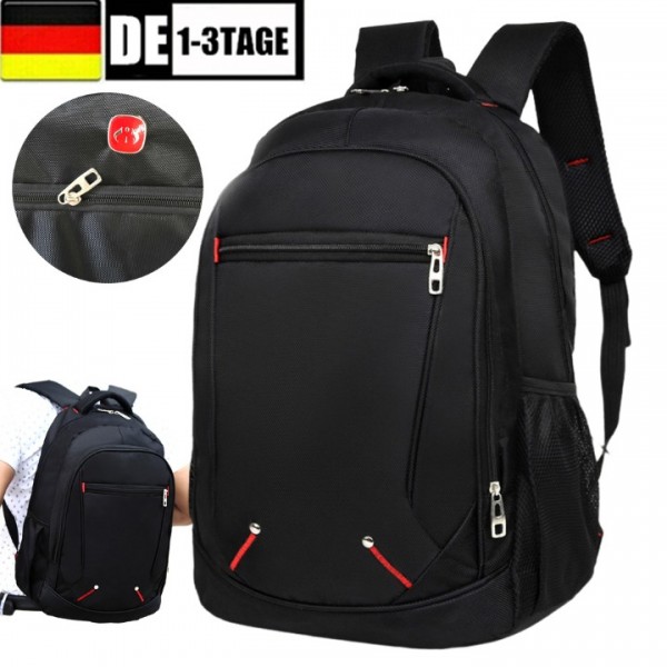 Herren Rucksack Wasserdicht Sport Arbeit Freizeit Schulrucksack Tasche Schwarz