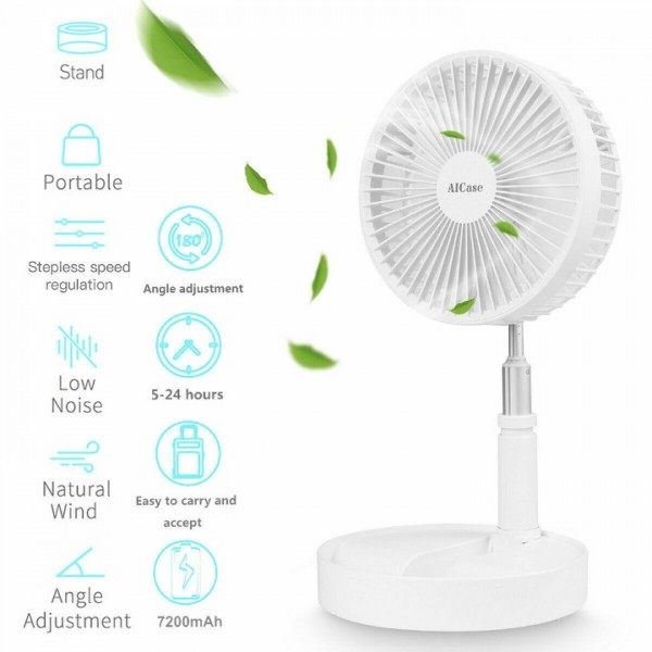 Foldaway Stand Fan Rechargeable Fan Ultra Lightwe...