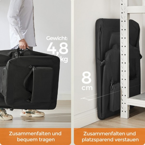 Foldable Oxford Fabric Pet Travel Carrier with Steel Frame
