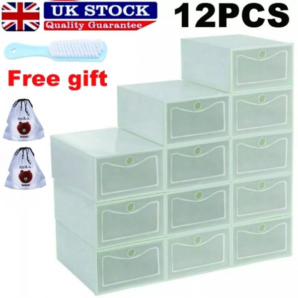 Shoe Storage Box Rack Stacking Cabinet Footwear Dustproof Free Assembly