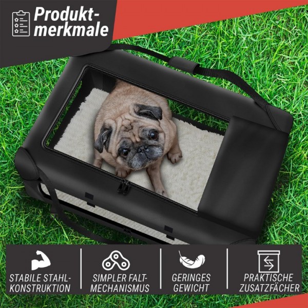Foldable Oxford Fabric Pet Travel Carrier with Steel Frame