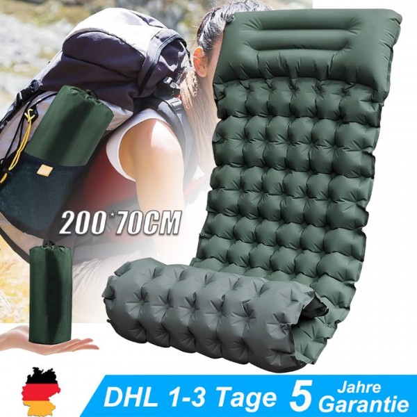 Selbstaufblasende Isomatte für Camping - 10cm Dic...