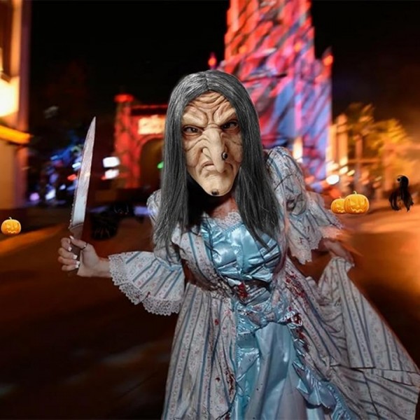 Scary Witch Latex Mask for Halloween Party Cosplay Costume