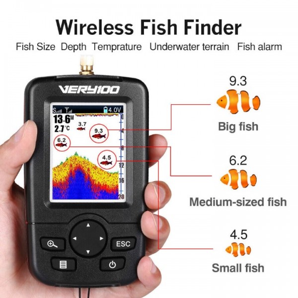 Kabelloser Fischfinder mit Sonarsensor Reichweite 100 Meter