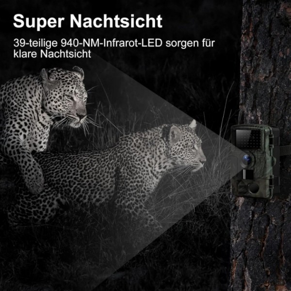 4K 32MP Waterproof No-Glow Night Vision Hunting Trail Camera