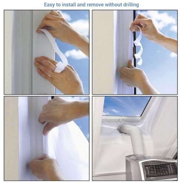 Window Seal Zip Cloth Portable Air Conditioning Mobile Unit Window Vent Seal Kit