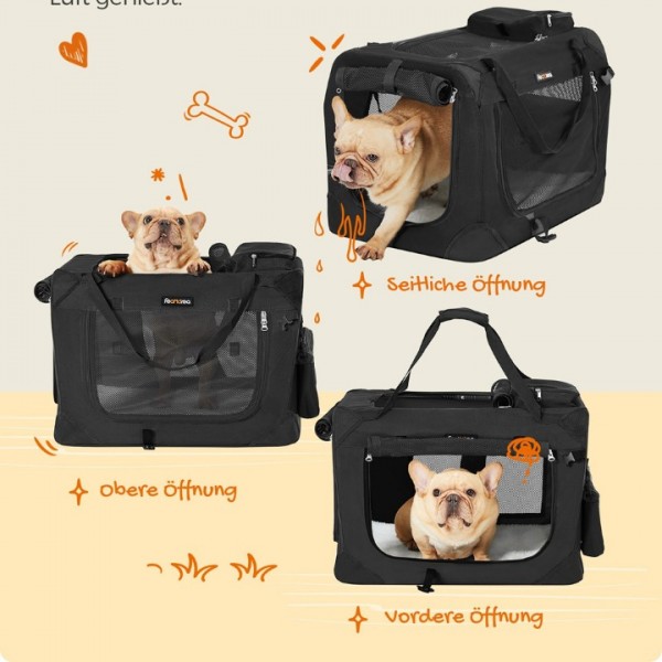 Foldable Oxford Fabric Pet Travel Carrier with Steel Frame