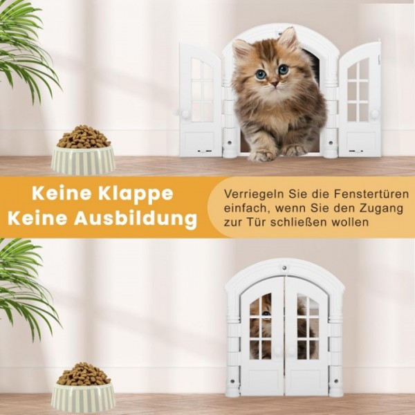 French Style Interior Cat Door with Double Flap